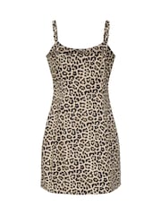 ONLY Animal Leopard Print Button Through Strap Dress - Image 2 of 2