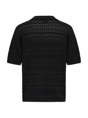 Only & Sons Black Crochet Knit Polo Shirt - Image 6 of 6