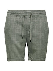 Only & Sons Brown Linen Shorts - Image 1 of 2