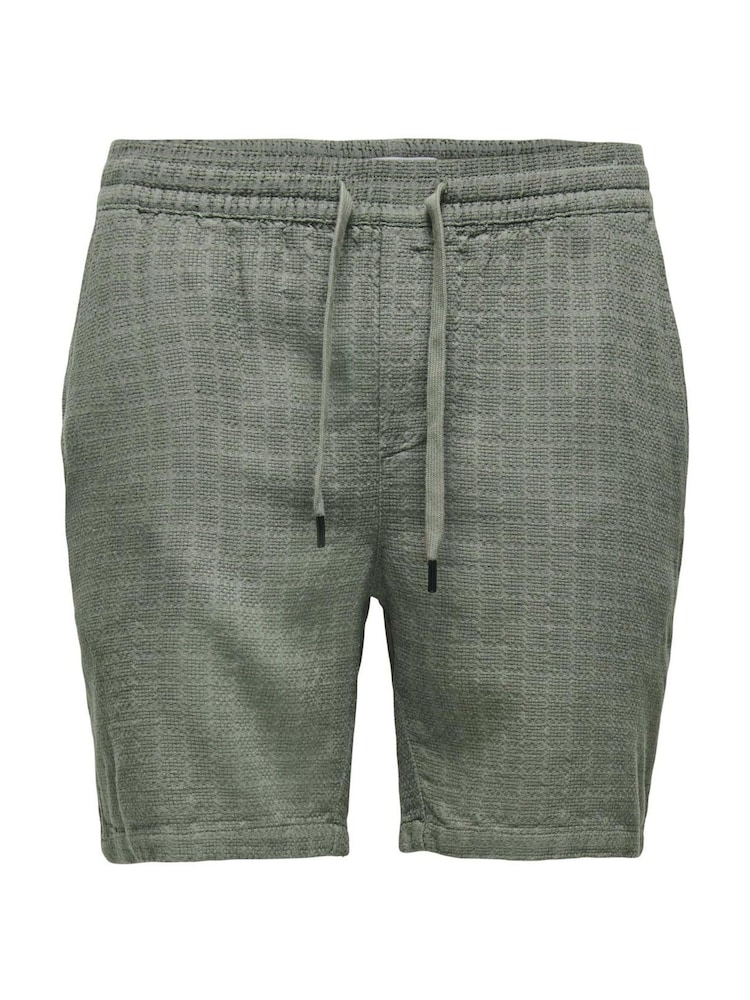 Only & Sons Brown Linen Shorts - Image 1 of 2