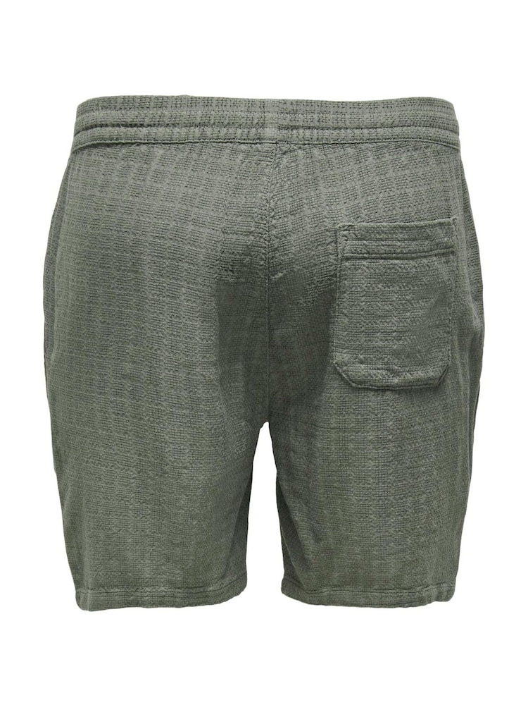 Only & Sons Brown Linen Shorts - Image 2 of 2
