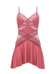 Victoria's Secret Seductive Rose Pink Lace & Satin Slip Dress - Image 1 of 1