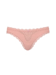 Victoria's Secret Royal Pink Lace Trim Thong Knickers - Image 3 of 3