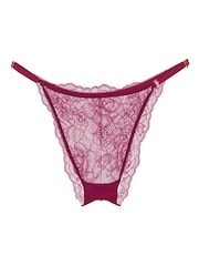 Victoria's Secret Fresh Jam Purple Brazilian Rose Lace Knickers - Image 1 of 1