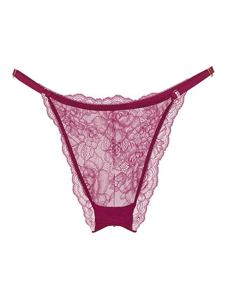 Victoria's Secret Fresh Jam Purple Brazilian Rose Lace Knickers - Image 1 of 1 Victoria's Secret Fresh Jam Purple Brazilian Rose Lace Knickers - Image 1 of 1
