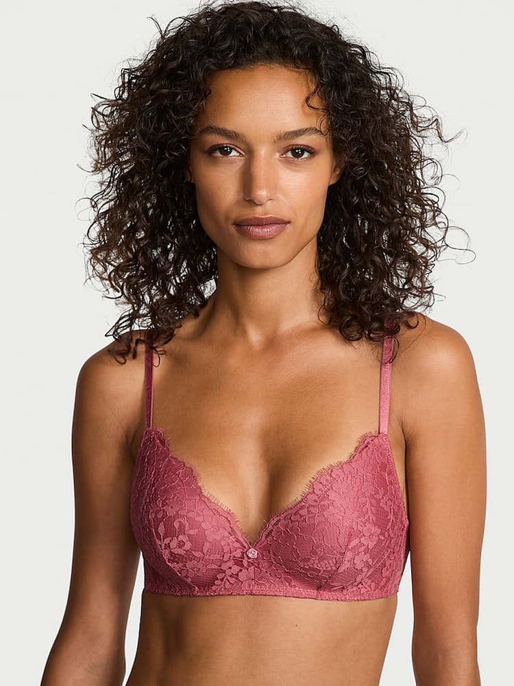 Victoria's Secret Seductive Rose Pink Non Wired Push Up Lace Bra - Image 1 of 2