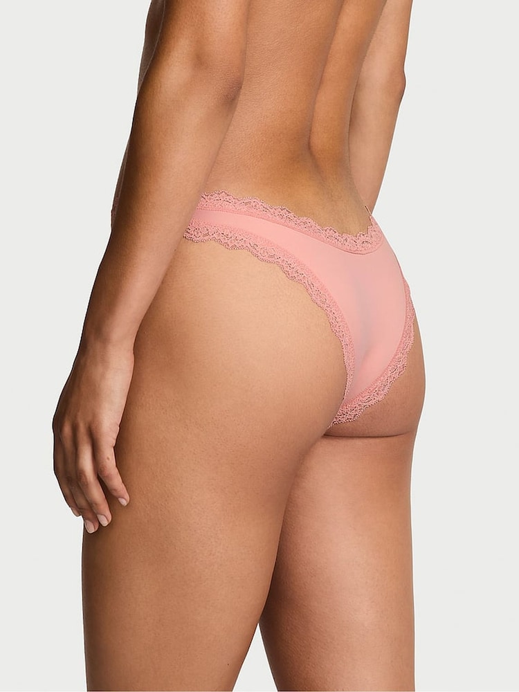 Victoria's Secret Royal Pink Lace Trim Brazilian Knickers - Image 2 of 3
