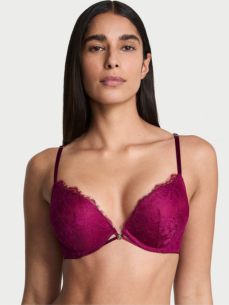 Victoria's Secret Fresh Jam Purple Add 2 Cups Push Up Bombshell Lace Bra - Image 1 of 3 Victoria's Secret Fresh Jam Purple Add 2 Cups Push Up Bombshell Lace Bra - Image 1 of 3
