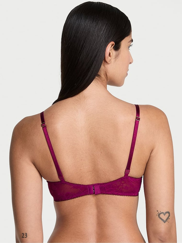 Victoria's Secret Fresh Jam Purple Add 2 Cups Push Up Bombshell Lace Bra - Image 2 of 3 Victoria's Secret Fresh Jam Purple Add 2 Cups Push Up Bombshell Lace Bra - Image 2 of 3