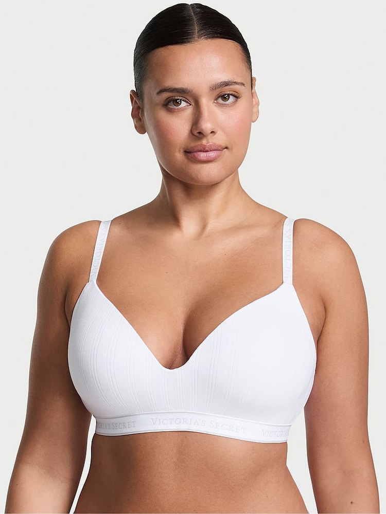 Victoria's Secret White Non Wired Lightly Lined Modal Bra - Image 1 of 3 Victoria's Secret White Non Wired Lightly Lined Modal Bra - Image 1 of 3