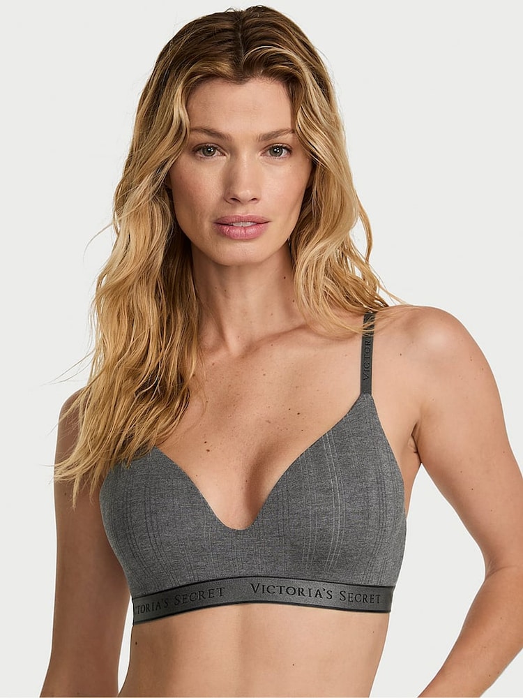 Victoria's Secret Heather Anthracite Grey Non Wired Lightly Lined Modal Bra - Image 1 of 3