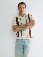 River Island Cream Textured Smart Over Shirt - Image 1 of 4