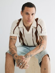 River Island Cream Textured Smart Over Shirt - Image 4 of 4