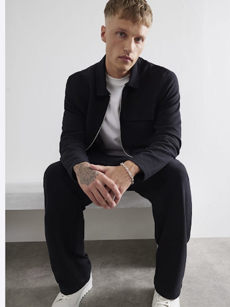 River Island Black Textured Smart Over Shirt - Image 4 of 4 River Island Black Textured Smart Over Shirt - Image 4 of 4