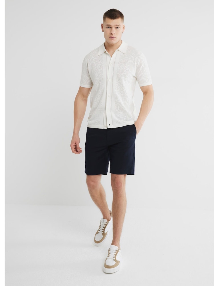 River Island Blue Belted Core Decal Chino Shorts - Image 2 of 6