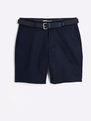 River Island Blue Belted Core Decal Chino Shorts - Image 5 of 6