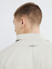 Зеленый - River Island Regular Fit 100% Cotton Ripstop Shirt - Изображение 4 из 4