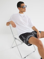 River Island Black Printed Bandana Swim Shorts - Image 2 of 6