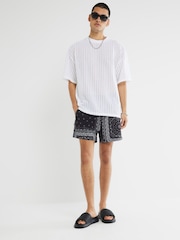 River Island Black Printed Bandana Swim Shorts - Image 3 of 6
