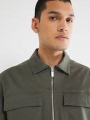 River Island Regular Fit Zipped Overshirt - صورة 4 من 6