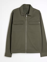 River Island Regular Fit Zipped Overshirt - صورة 5 من 6