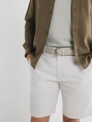 River Island Beige Belted Core Decal Chino Shorts - Image 2 of 6