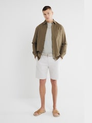 River Island Beige Belted Core Decal Chino Shorts - Image 3 of 6