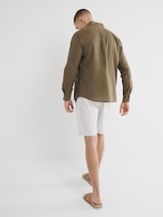 River Island Beige Belted Core Decal Chino Shorts - Image 4 of 6