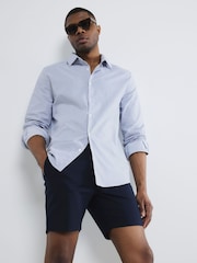 Azul - River Island Unbelted Chino Shorts - Imagen 1 de 6