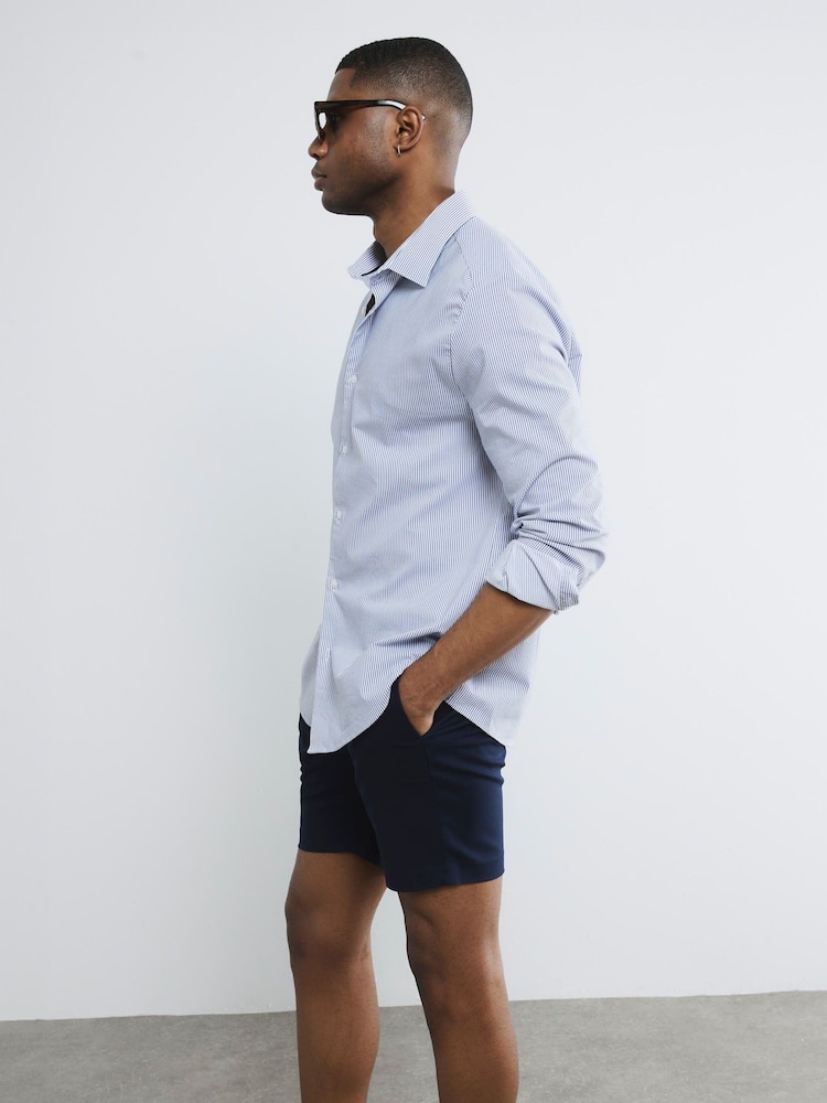 Azul - River Island Unbelted Chino Shorts - Imagen 2 de 6
