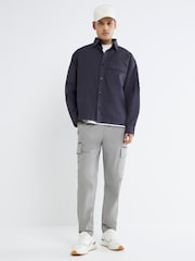 River Island Blue Regular Fit 100% Cotton Ripstop Shirt - Image 1 of 5