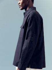 River Island Blue Regular Fit 100% Cotton Ripstop Shirt - Image 3 of 5