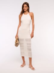 Abercrombie & Fitch Cream Crotchet Beaded Maxi Dress - Imagen 1 de 5