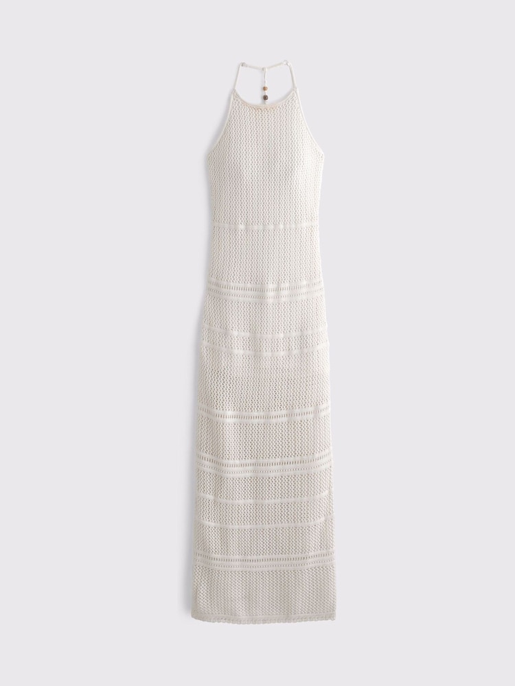 Abercrombie & Fitch Cream Crotchet Beaded Maxi Dress - Imagen 5 de 5