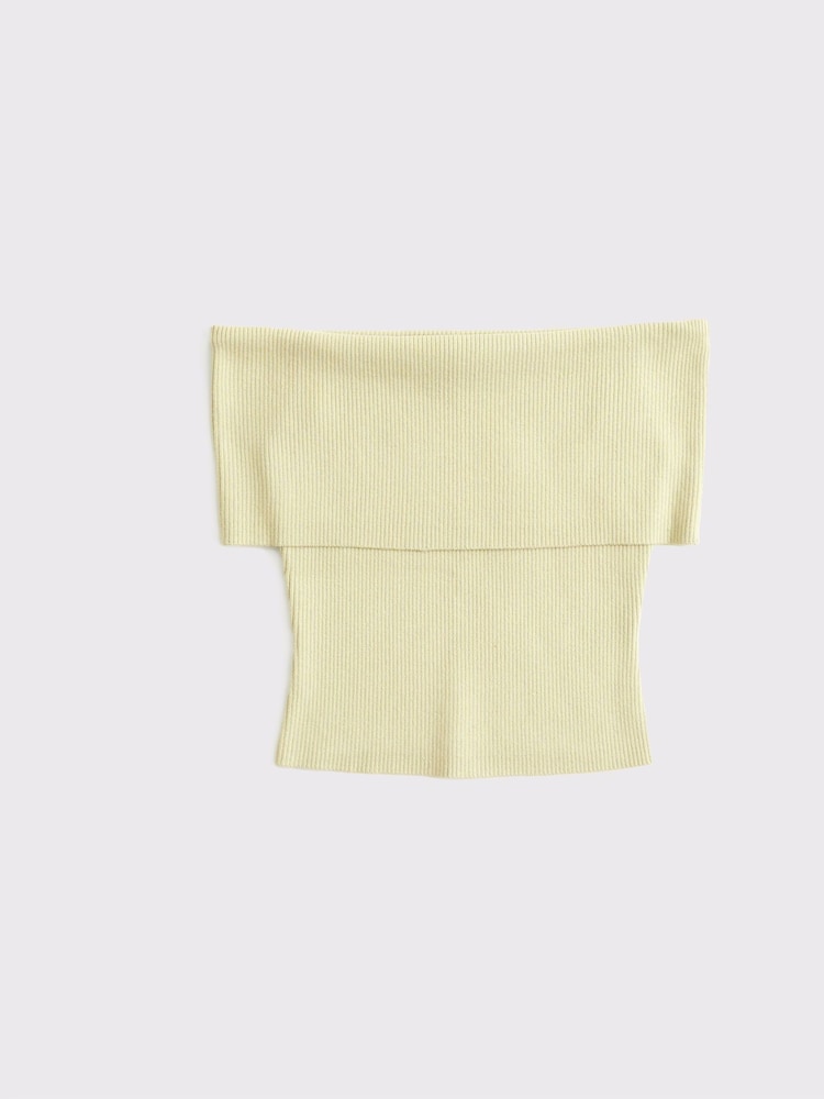 Abercrombie & Fitch Green Off The Shoulder Foldover Top - Image 6 of 6