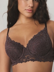 Chocolate Brown Pad Balcony A-E Lace Ultimate Comfort Bra - Image 5 of 6
