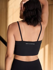 Black Active Longline Secret Support Sports Crop Bra - Image 3 of 7