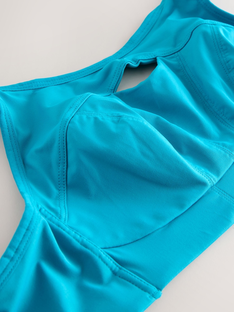 Teal Blue C-H Active Sports Antibounce Dry Tech Extra High Impact Bra - Image 2 of 3 Teal Blue C-H Active Sports Antibounce Dry Tech Extra High Impact Bra - Image 2 of 3