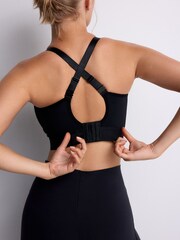 Black DD+ Ultimate Dry Tech Breathable Lightweight Pad High Impact Sports Bra - Image 6 of 10
