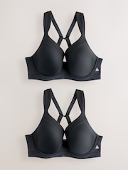 Black B-G High Impact Dry Tech Full Cup Wired Sports Bras 2 Pack - Image 1 of 7