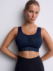 Navy DD+ Ultimate Dry Tech Breathable Lightweight Pad High Impact Sports Bra - Image 1 of 10
