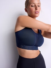 Navy DD+ Ultimate Dry Tech Breathable Lightweight Pad High Impact Sports Bra - Image 4 of 10