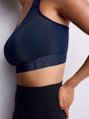 Navy DD+ Ultimate Dry Tech Breathable Lightweight Pad High Impact Sports Bra - Image 5 of 10