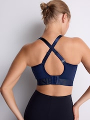 Navy DD+ Ultimate Dry Tech Breathable Lightweight Pad High Impact Sports Bra - Image 6 of 10