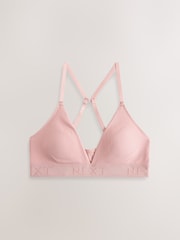 שחור/אפור/ורוד - מארז של 3 חזיות ברלט מבד ריב מסיב כותנה עם לוגו - תמונה 9 מתוך 13