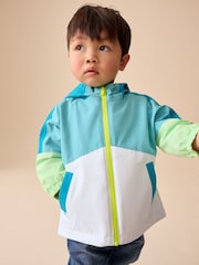 Green Colour Block Waterproof Cagoule (3mths-7yrs) - Image 1 of 12