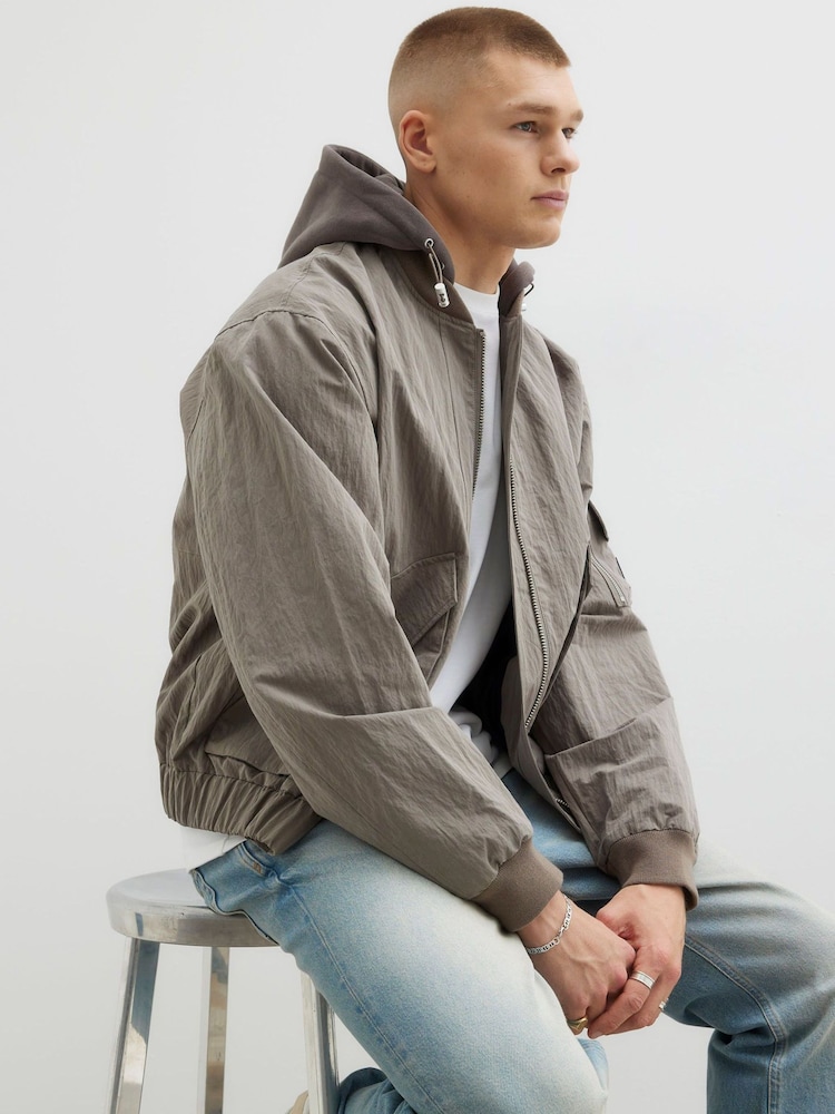 River Island Hooded Bomber Jacket - Bild 2 von 4