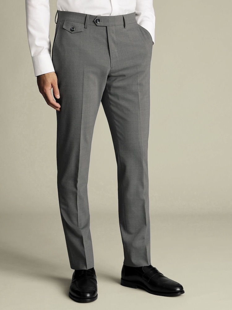 Charles Tyrwhitt Grey Wool Smart Trousers - Image 1 of 6