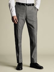 Серый - Charles Tyrwhitt Slim Fit Sharkskin Trousers - Изображение 1 из 4