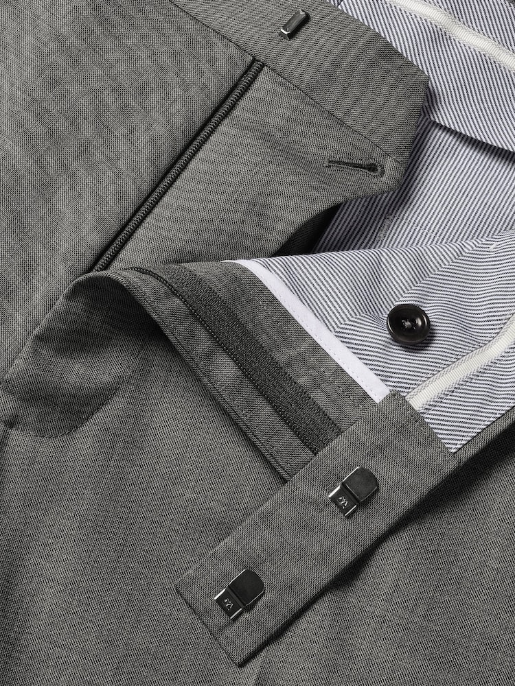Серый - Charles Tyrwhitt Slim Fit Sharkskin Trousers - Изображение 4 из 4